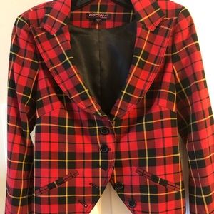 Betsy Johnson Plaid cropped blazer